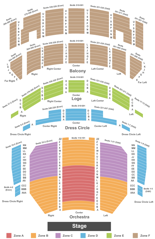 Nederlander Theatre at Ford Center for the Performing Arts Seating Chart