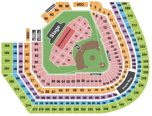 Oriole Park At Camden Yards Seating Chart: Bruce Springsteen