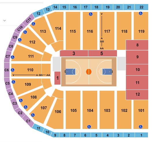 Orleans Arena - The Orleans Hotel Seating Chart: Basketball - WCC