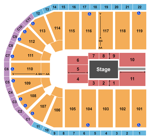 Orleans Arena - The Orleans Hotel Seating Chart: Center Stage