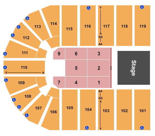 Orleans Arena - The Orleans Hotel Seating Chart: Endstage 5