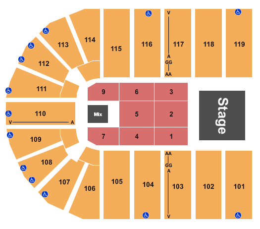 Orleans Arena - The Orleans Hotel Seating Chart: Endstage 8