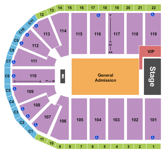 Orleans Arena - The Orleans Hotel Seating Chart: Endstage GA
