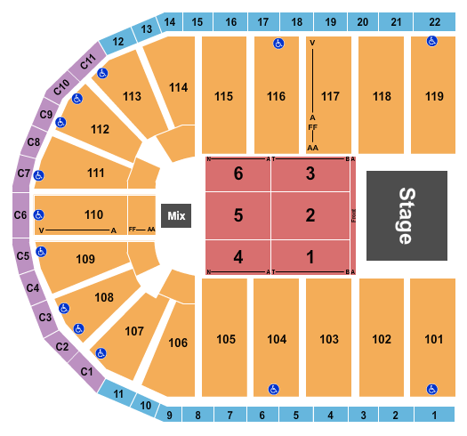 Orleans Arena - The Orleans Hotel Seating Chart: Endstage RSV/Front