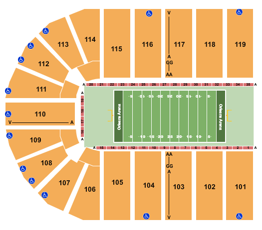 Orleans Arena - The Orleans Hotel Seating Chart: Football