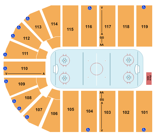 Orleans Arena - The Orleans Hotel Seating Chart: Hockey 2
