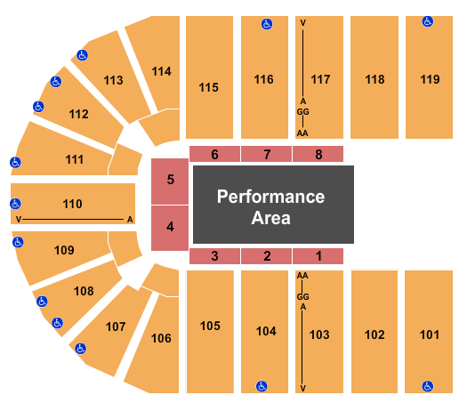 Orleans Arena - The Orleans Hotel Seating Chart: Performance Area