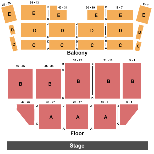 Orpheum Theatre - Madison Seating Chart: End Stage