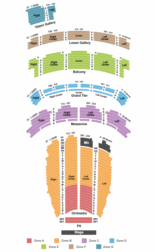Orpheum New Orleans Seating Chart