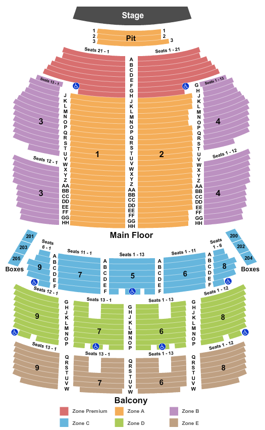 Orpheum Theatre - Minneapolis Seating Chart: End Stage Zone