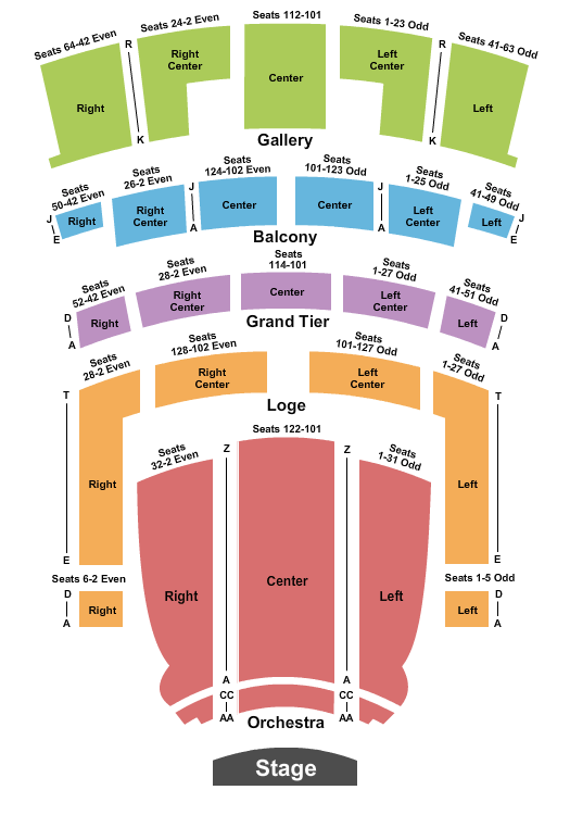 Orpheum Theatre - Omaha Seating Chart: End Stage