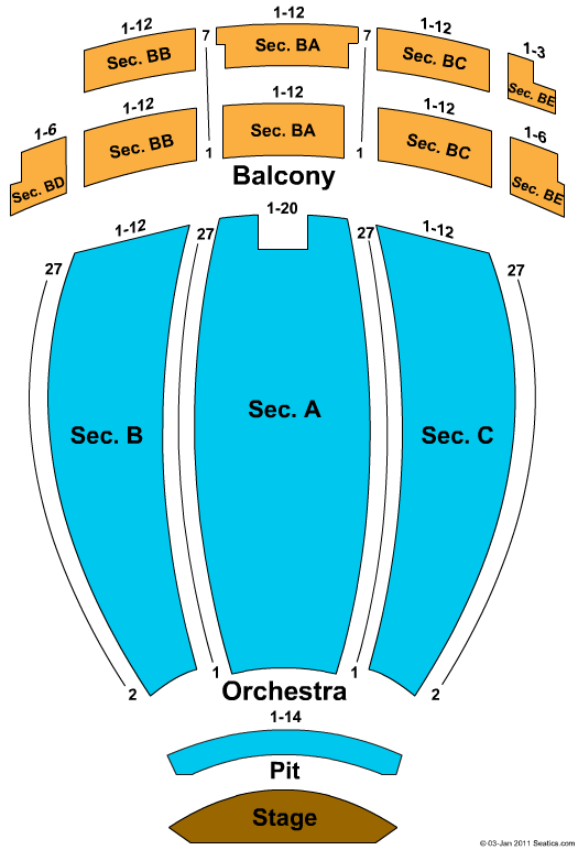 Orpheum Theatre Seating Chart