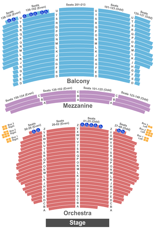 Orpheum Theatre - Los Angeles Seating Chart: End Stage