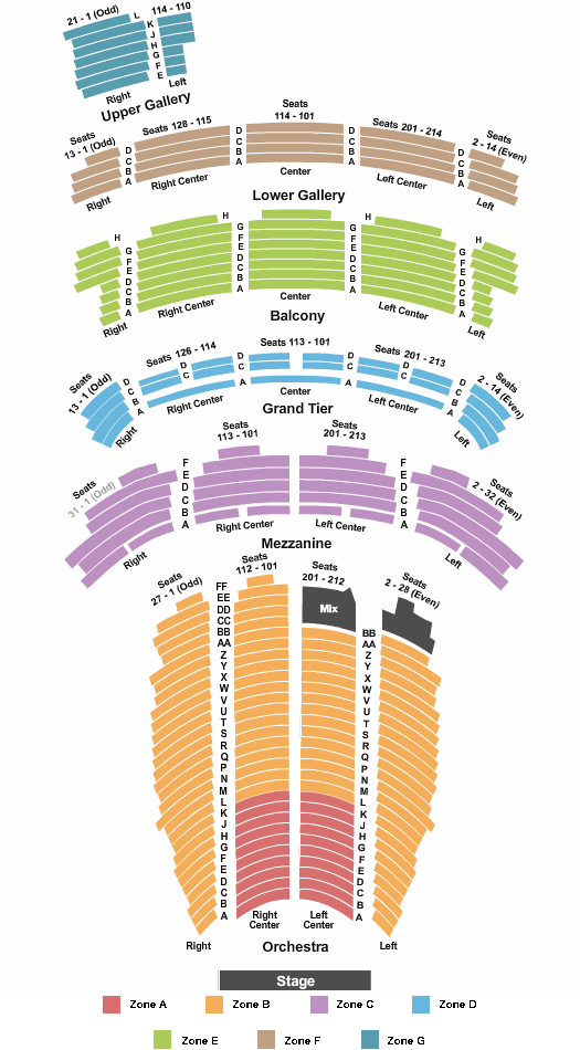 Orpheum Theatre - Memphis Seating Chart: End Stage - IntZone