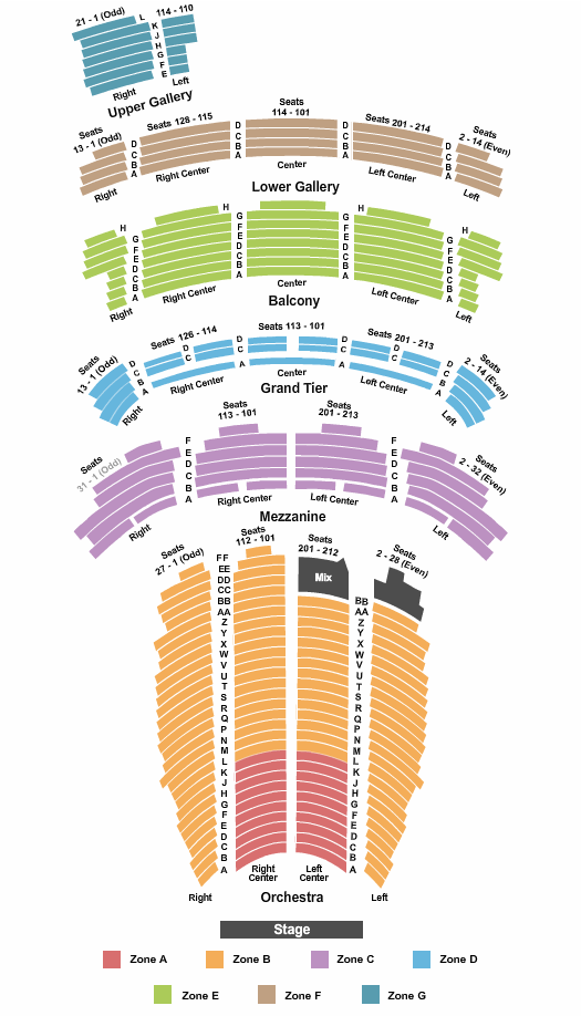 Orpheum Theatre Seating Chart