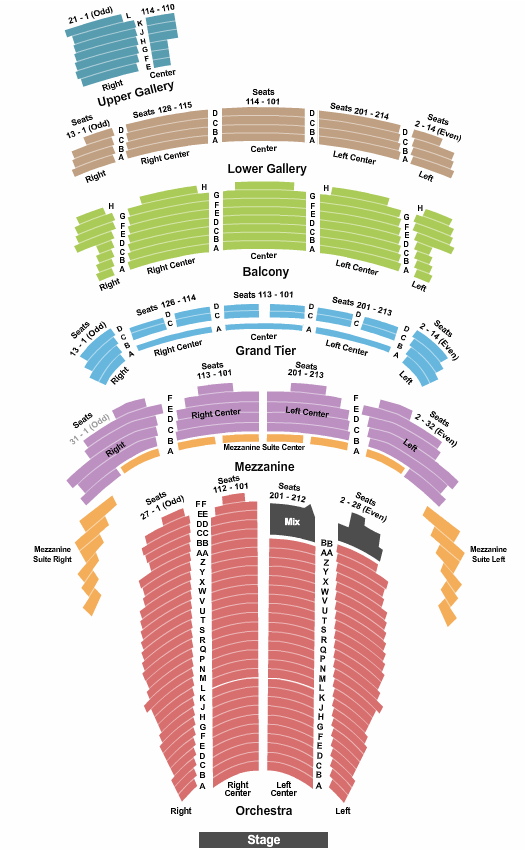 Orpheum Theatre - Memphis Seating Chart: Endstage