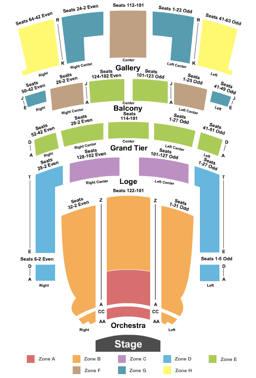 Orpheum Theatre - Omaha Seating Chart: End Stage Zone