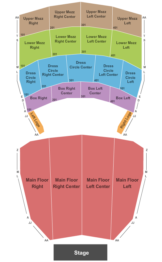 Orpheum Theatre - Sioux City Seating Chart: End Stage