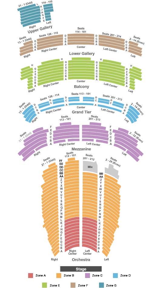 Orpheum Theatre - Memphis Seating Chart: End Stage - IntZone