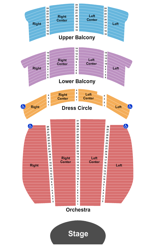 Orpheum Theatre - Vancouver Seating Chart: End Stage