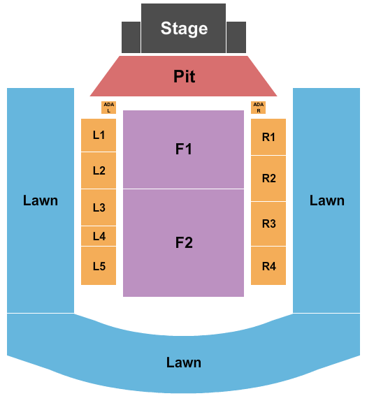 Outdoor Amphitheater At Ford Idaho Center Seating Chart: Endstage GA Pit Split Lawns