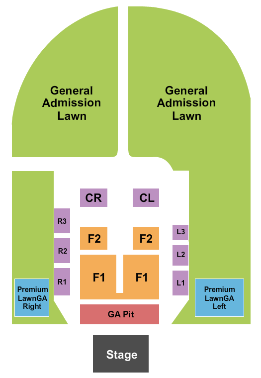 Outdoor Amphitheater At Ford Idaho Center Seating Chart: Endstage GA Pit/Premium