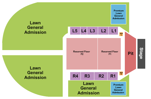 Outdoor Amphitheater At Ford Idaho Center Seating Chart: Endstage GA Pit 2