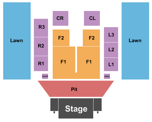 Outdoor Amphitheater At Ford Idaho Center Seating Chart: Endstage GA Pit