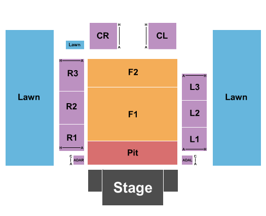 Outdoor Amphitheater At Ford Idaho Center Seating Chart: Endstage Pit