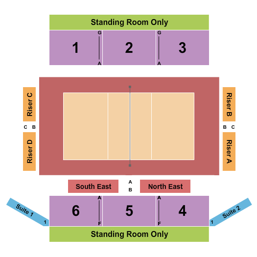 Overtime Elite Arena Seating Chart: Volleyball