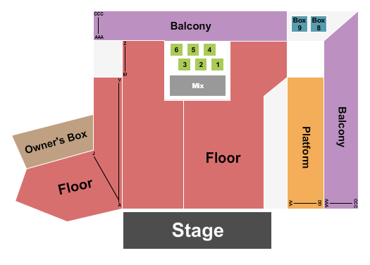 Ozark Music Hall Seating Chart: Endstage 2
