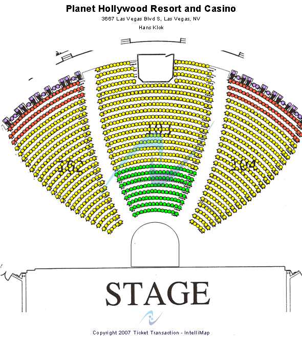 Planet Hollywood Theater Seating Chart