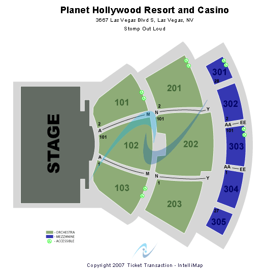 Planet Hollywood Showroom - Planet Hollywood Resort & Casino Seating Chart