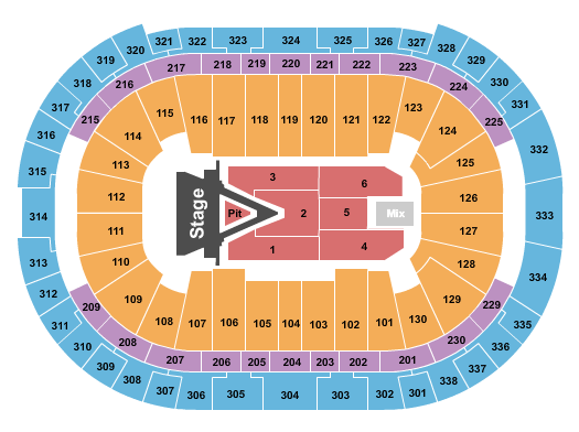 PNC Arena Seating Chart: Aerosmith 2023