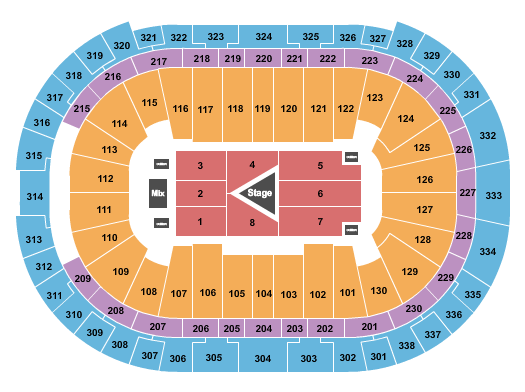 PNC Arena Seating Chart: Center Stage 2
