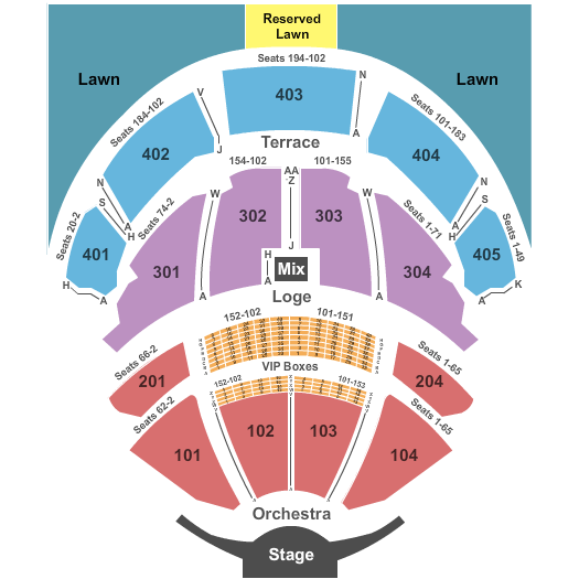 PNC Bank Arts Center Seating Chart: End Stage
