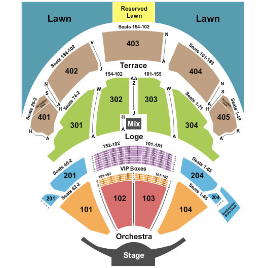 PNC Bank Arts Center Seating Chart: Endstage 3
