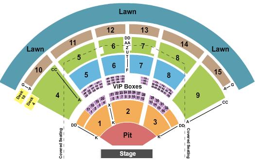 Pnc Pavilion Charlotte Interactive Seating Chart