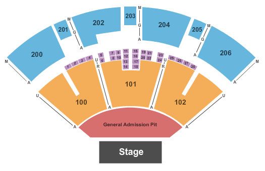 PNC Pavilion At The Riverbend Music Center Seating Chart: Endstage GA Pit