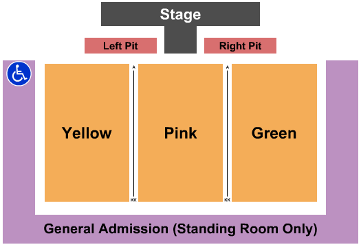 Waterside Pavilion at the Calvert Marine Museum Seating Chart: Endstage w/ L&R Pits 2