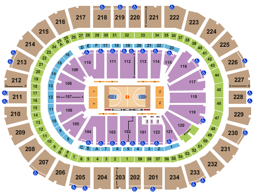 PPG Paints Arena Seating Chart: Basketball 2