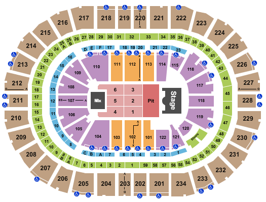 PPG Paints Arena Seating Chart: Endstage GA Pit 2