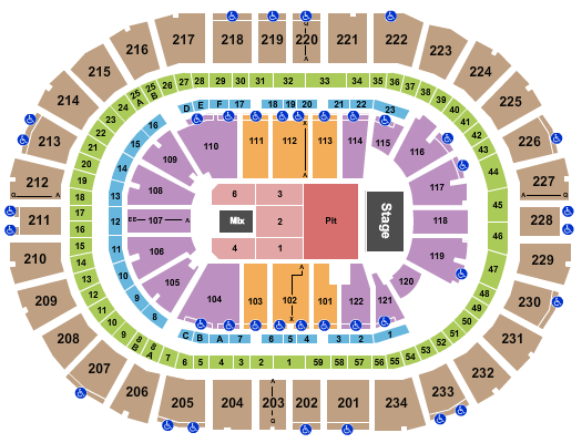 PPG Paints Arena Seating Chart: Endstage GA Pit