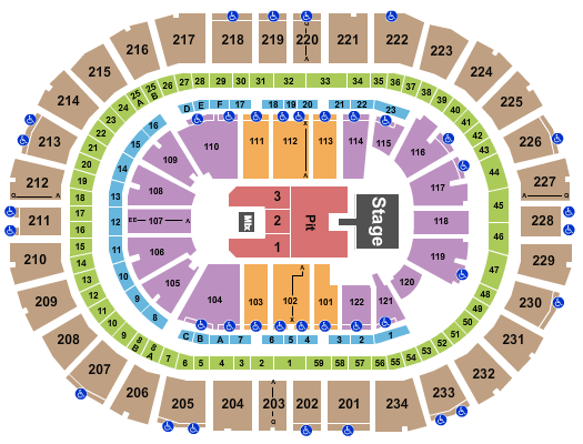PPG Paints Arena Seating Chart: Endstage GA Pit w/ Catwalk