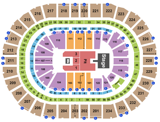 PPG Paints Arena Seating Chart: Endstage GA Pit w/ Catwalk