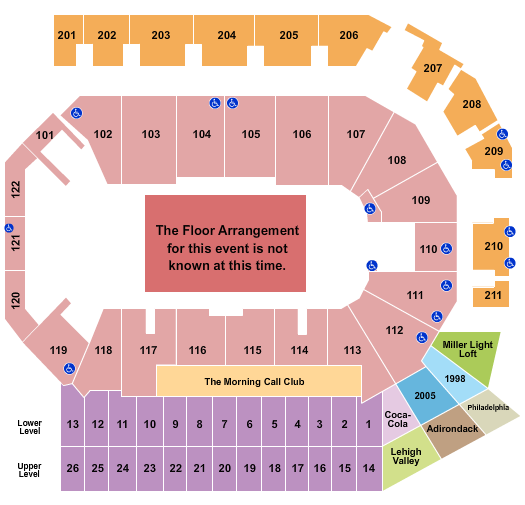 PPL Center Seating Chart: Generic Floor