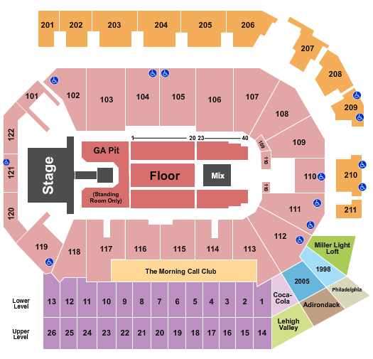 Brandon Amphitheatre Seating Chart