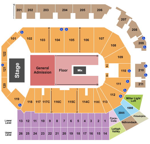 PPL Center Seating Chart: Papa Roach