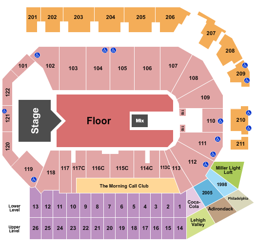 PPL Center Seating Chart: Rascal Flatts