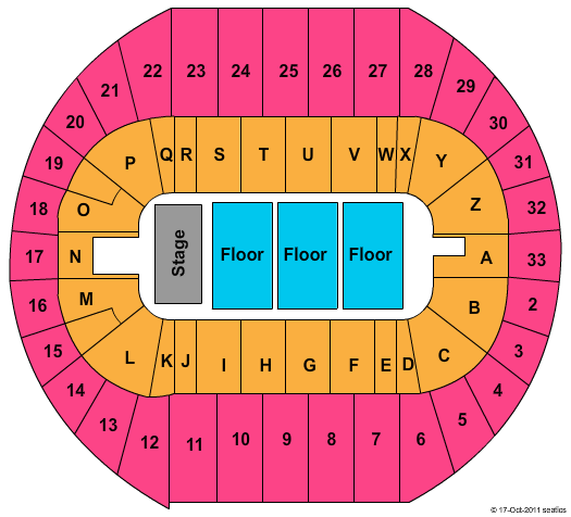 Pacific Coliseum Seating Chart: End Stage
